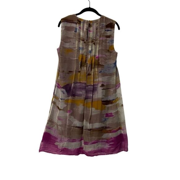 Calvin Klein Womans Dress Abstruct Watercolor Silk size M - Picture 2 of 5